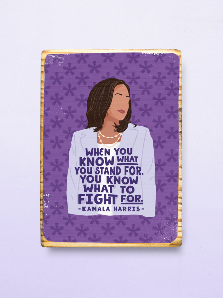 Ms. JD Iconic Woman Quote Wood Wall Art - Kamala Harris