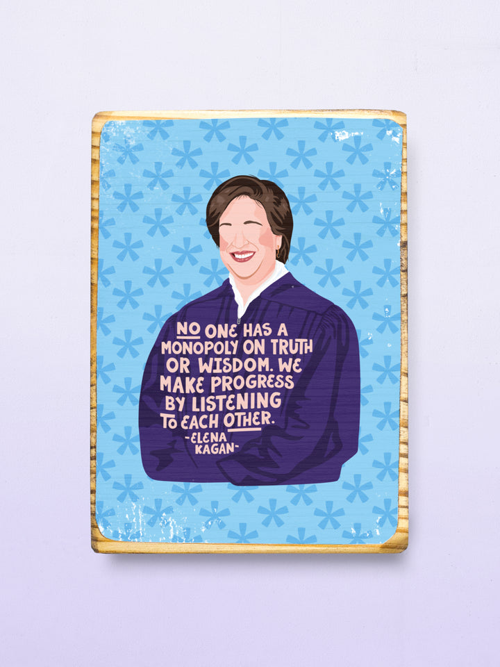 Ms. JD Iconic Woman Quote Wood Wall Art - Elena Kagan