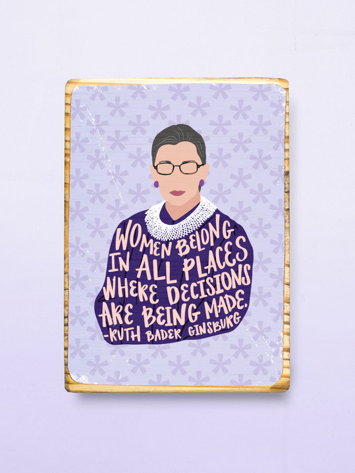 Ms. JD Iconic Woman Quote Wood Wall Art - Ruth Bader Ginsburg