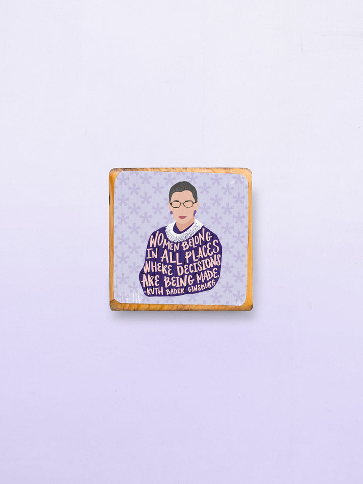 Ms. JD Iconic Woman Quote Wood Wall Art - Ruth Bader Ginsburg