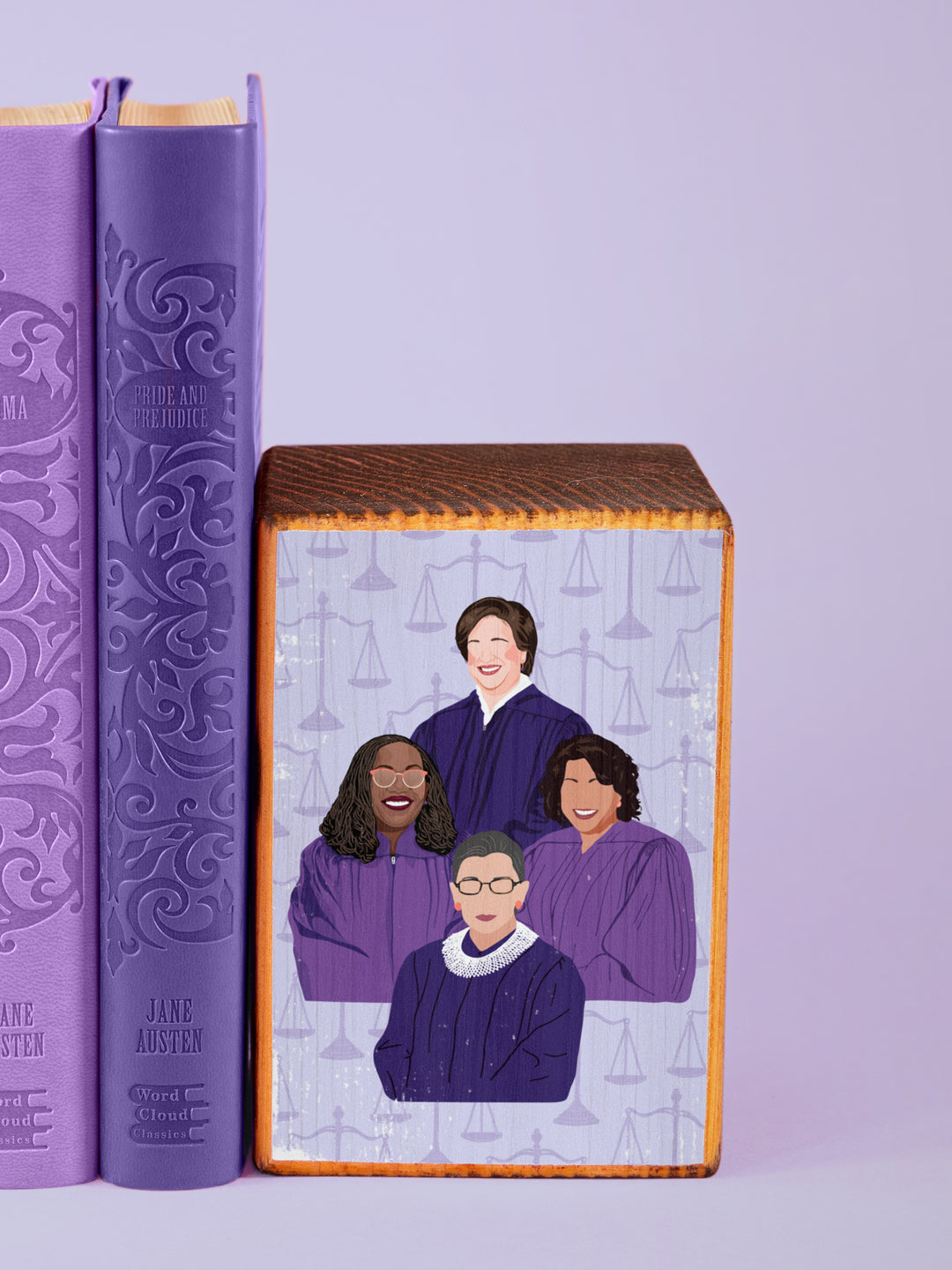 Ms. JD SCOTUS Women Supreme Court Justices wood bookend set