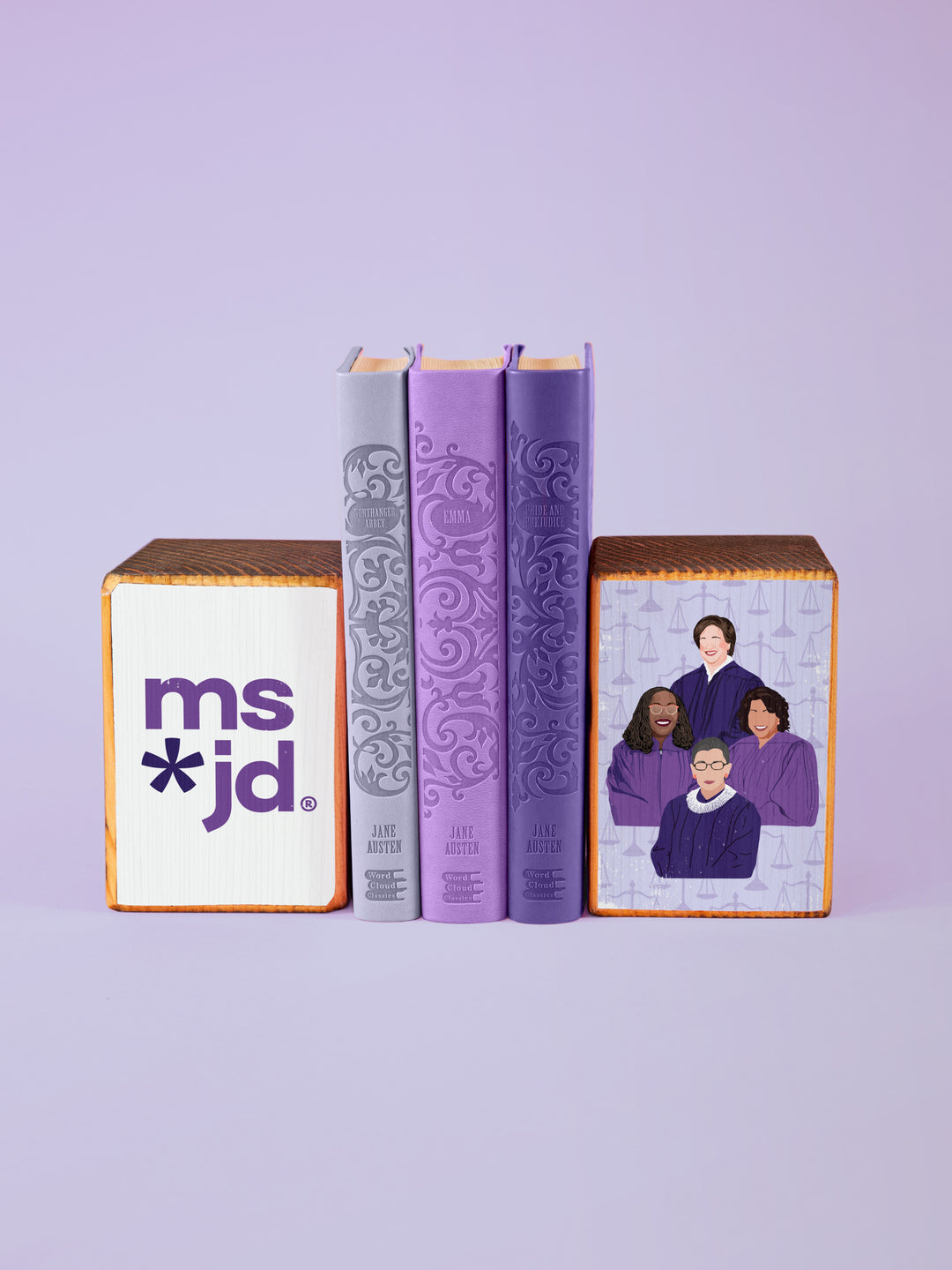 Ms. JD SCOTUS Women Supreme Court Justices wood bookend set