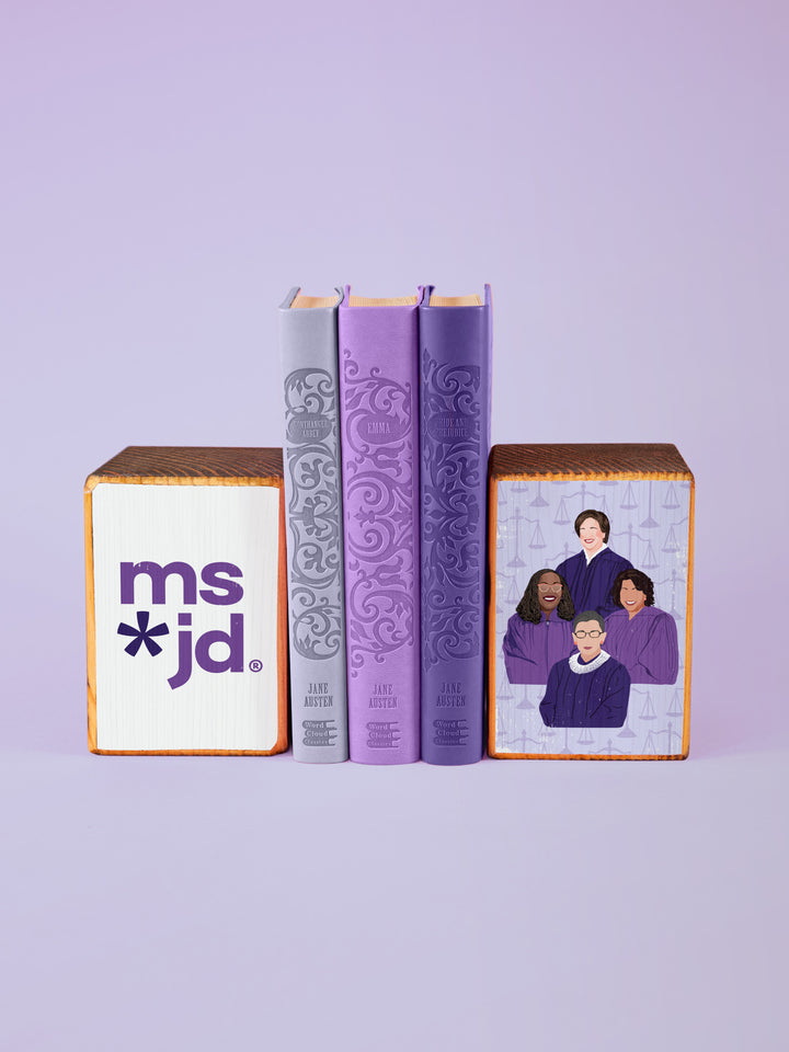 Ms. JD SCOTUS Women Supreme Court Justices wood bookend set