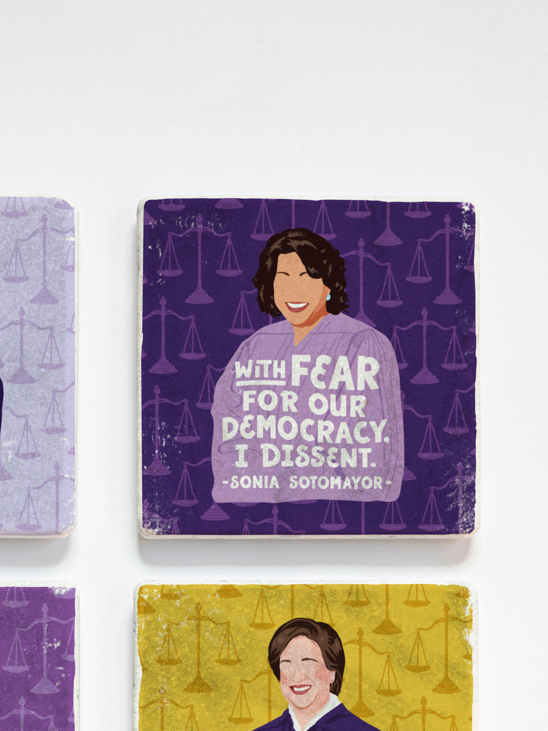 Ms. JD SCOTUS Iconic Woman Supreme Court Justices coaster set of 4