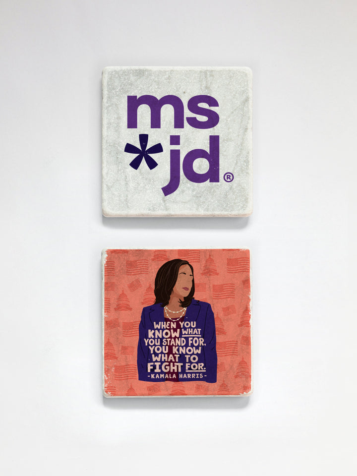 Ms. JD - Choose your Favorite Iconic Woman Lawyer coaster 2-pack