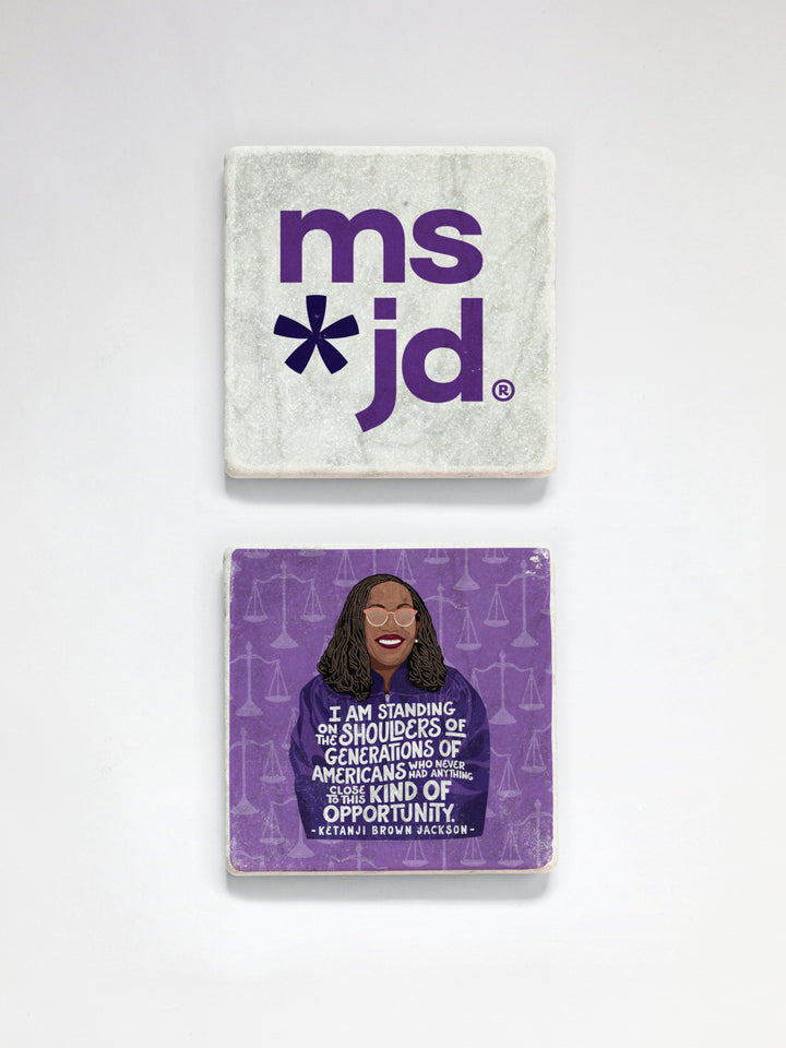 Ms. JD - Choose your Favorite Iconic Woman Lawyer coaster 2-pack
