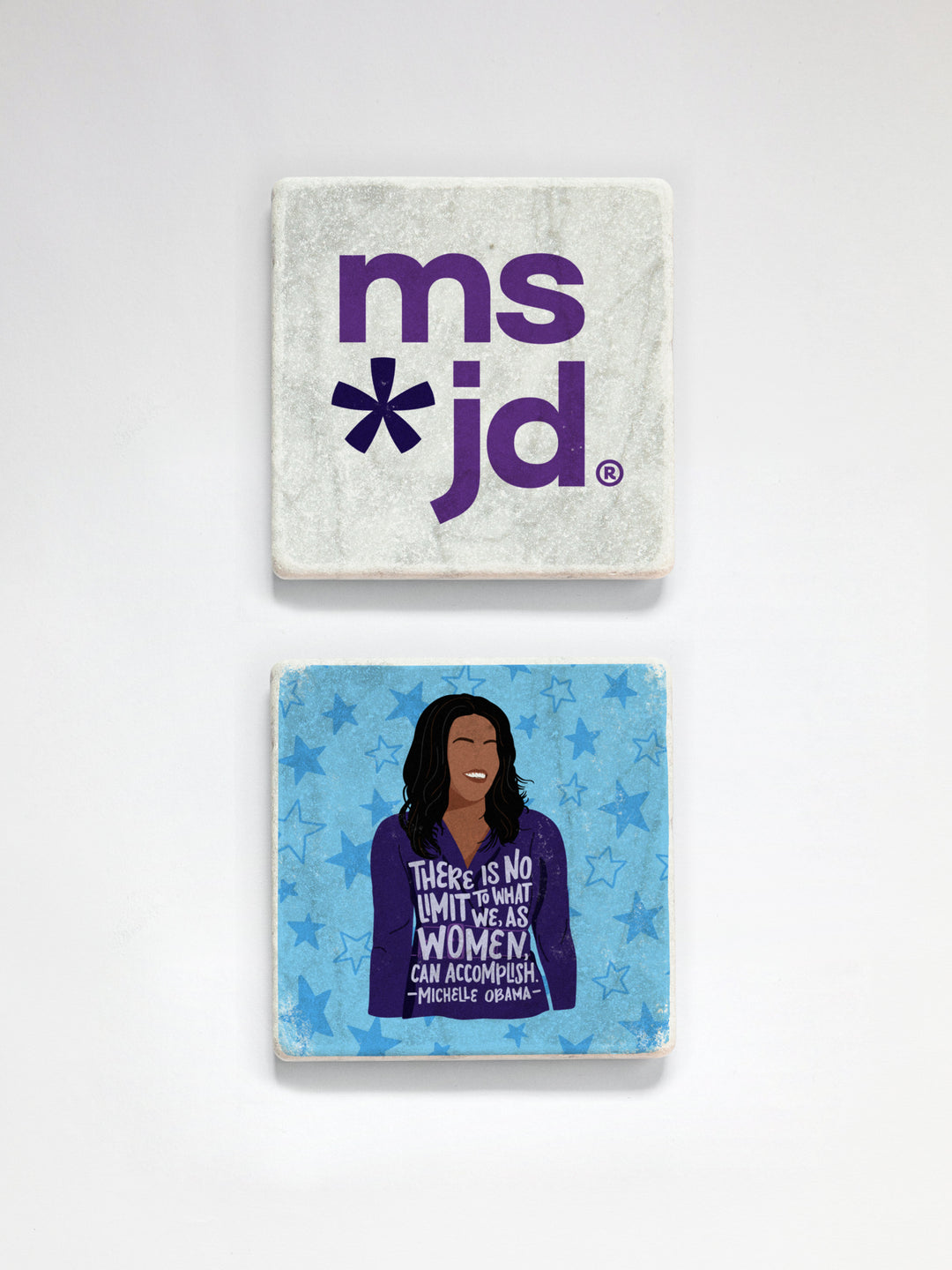 Ms. JD - Choose your Favorite Iconic Woman Lawyer coaster 2-pack