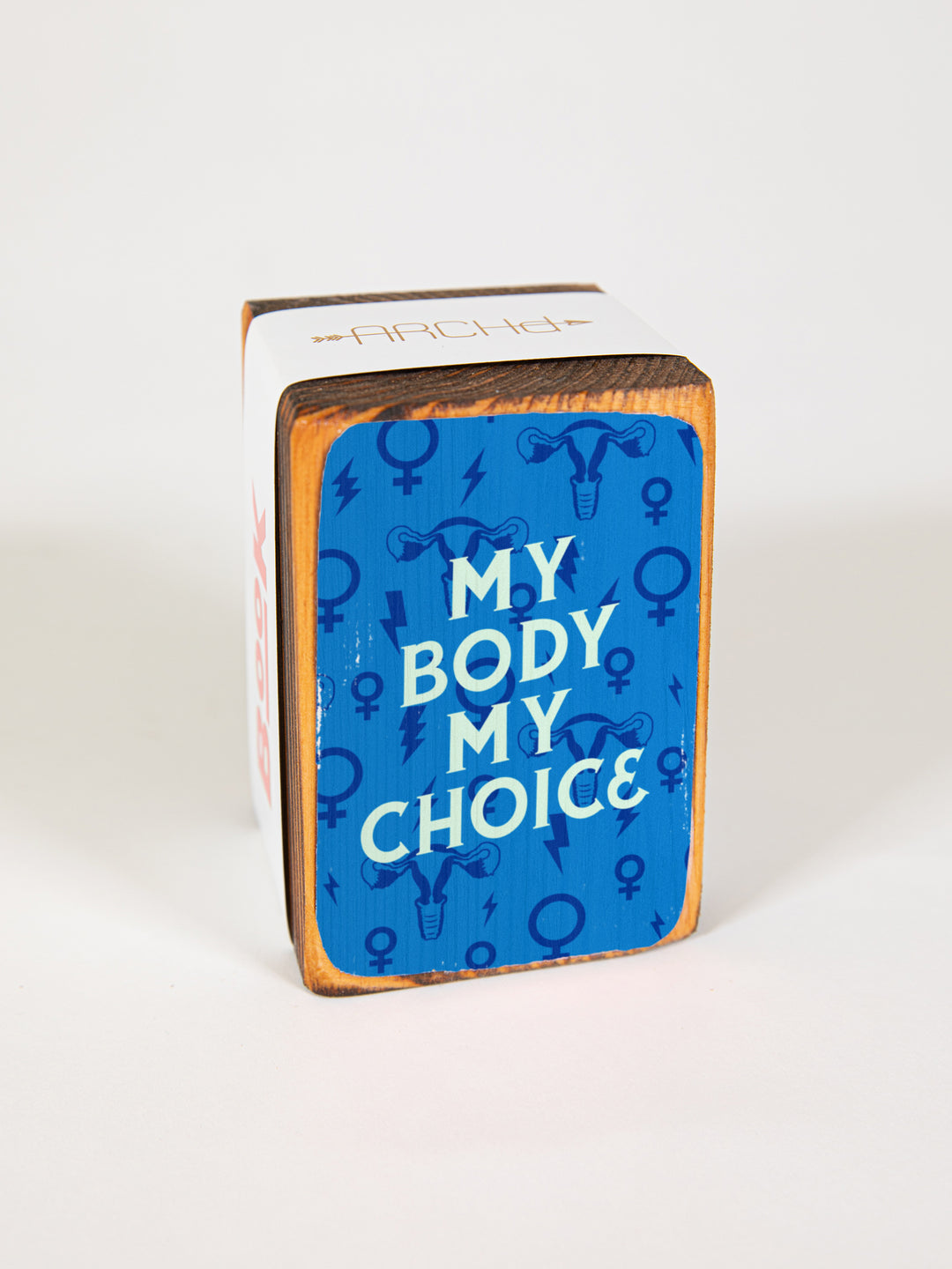 Pro-Choice, Feminist Single Wood Bookend