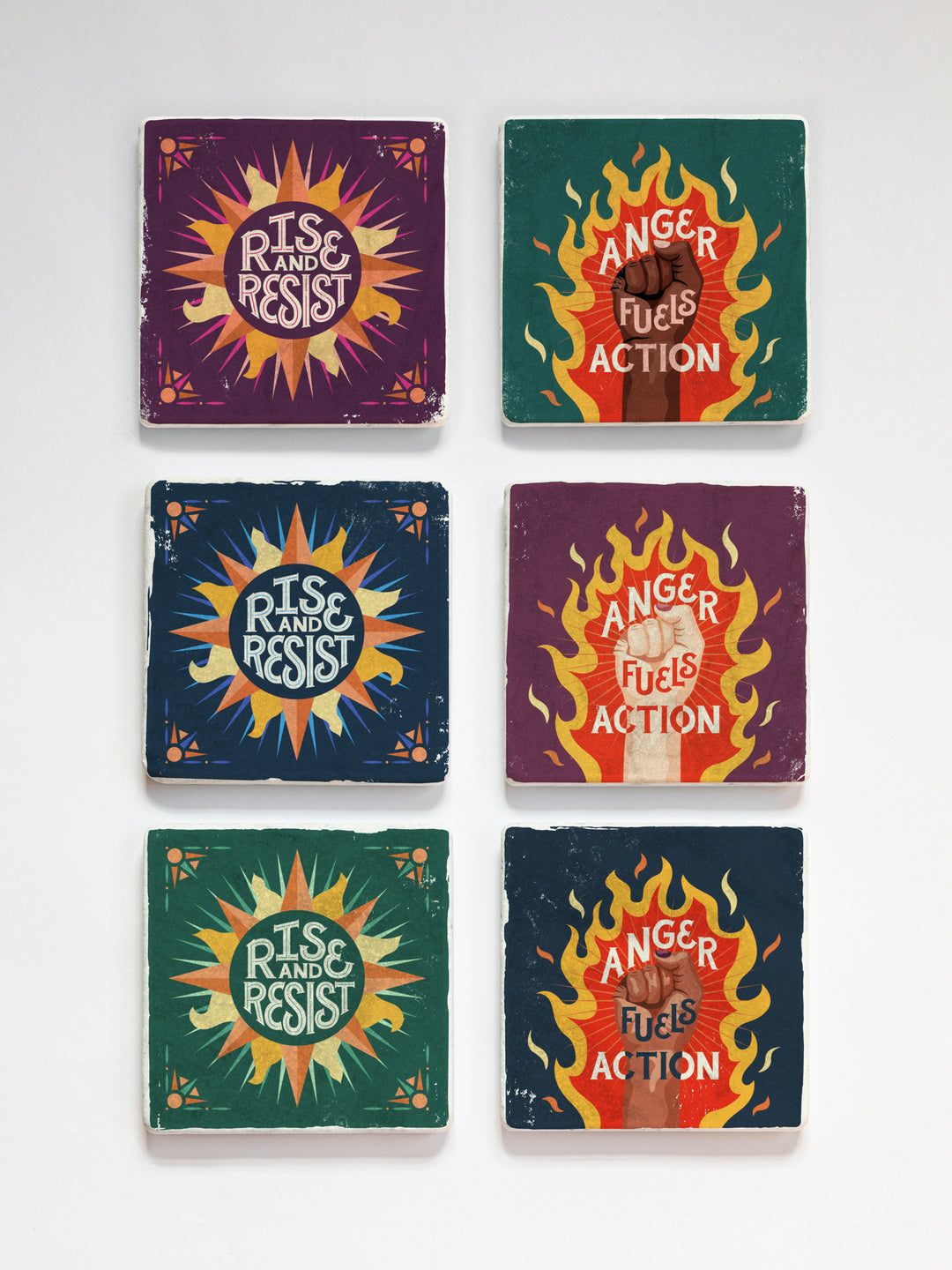 Resistance Art, Build Your Own Marble Coaster Set of 4