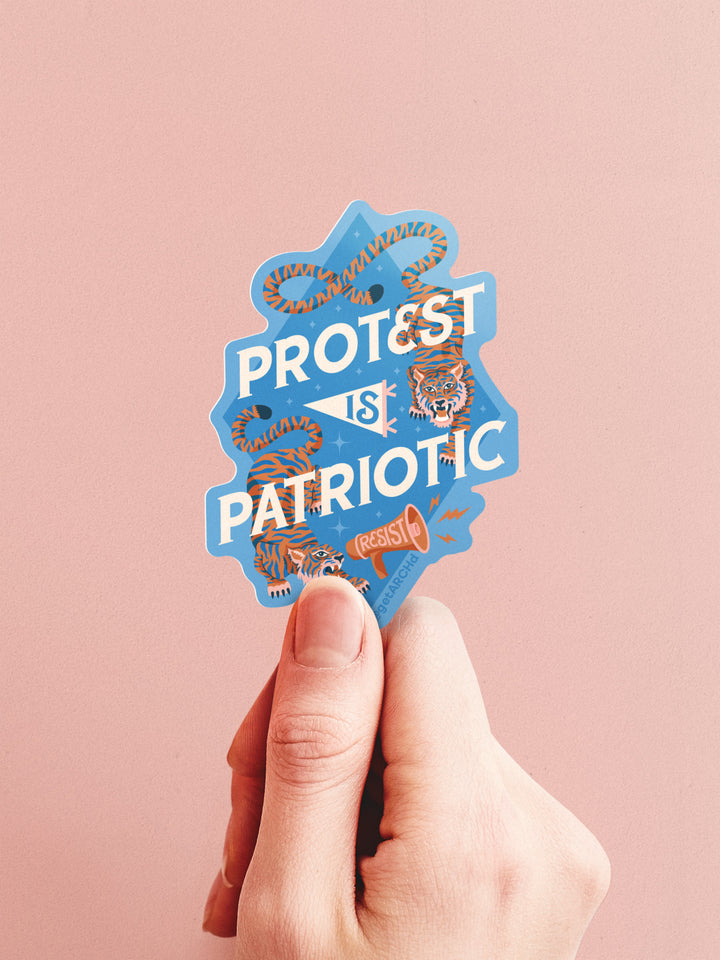 Protest is Patriotic, Tiger Illustrated Protest Sticker