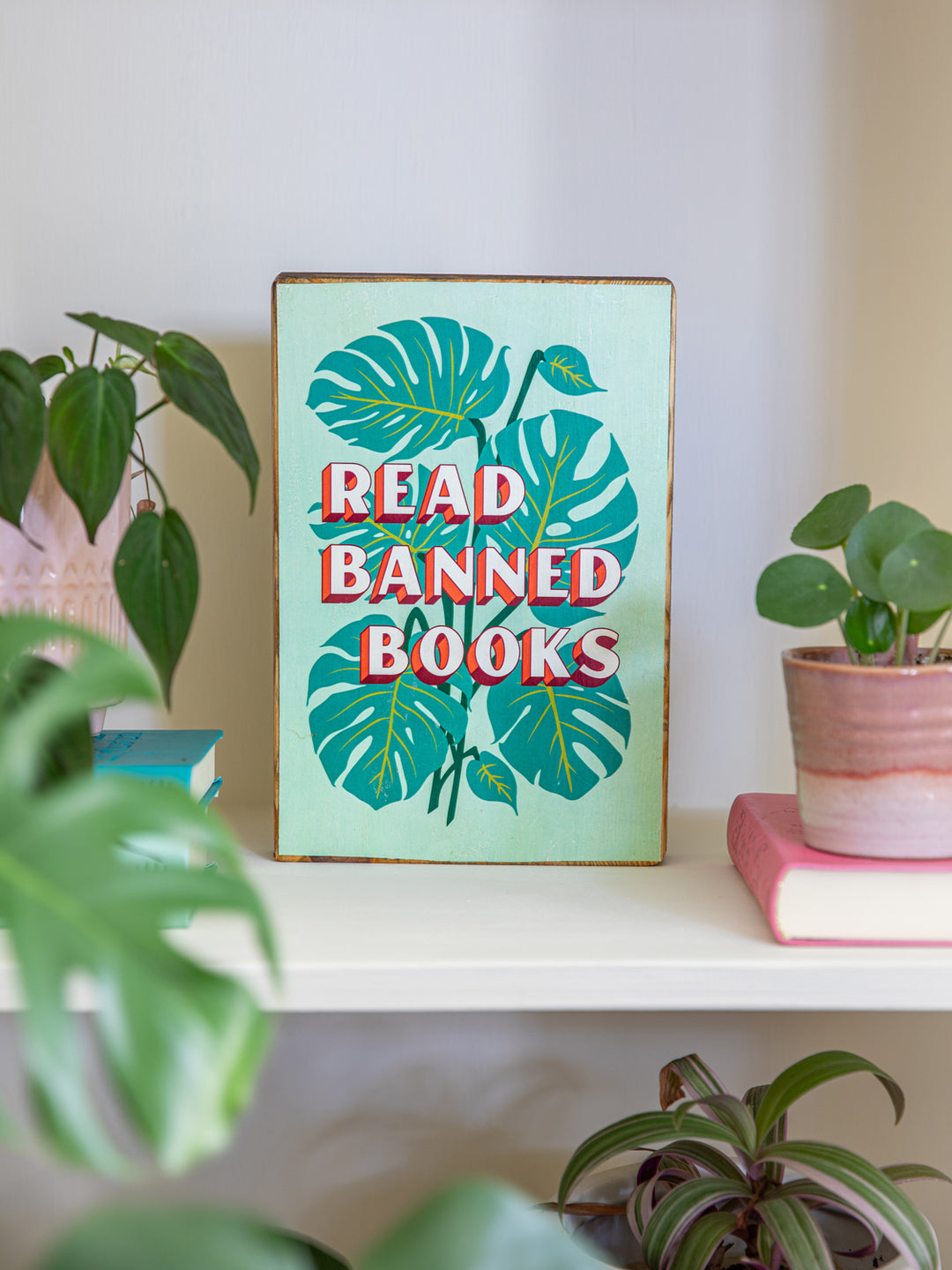 Read Banned Books Wood Wall Art