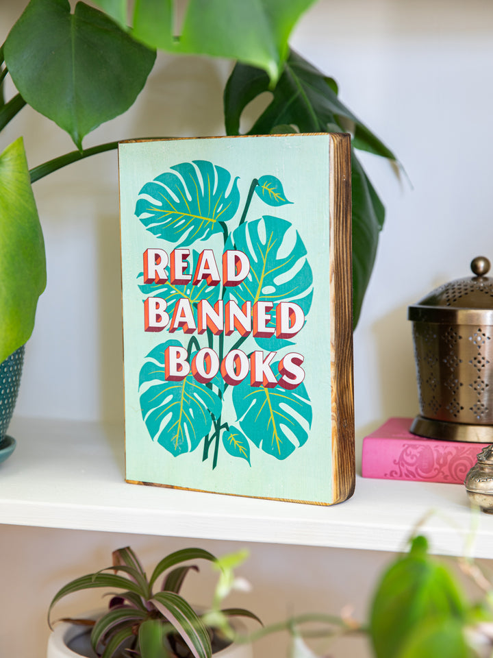 Read Banned Books Wood Wall Art