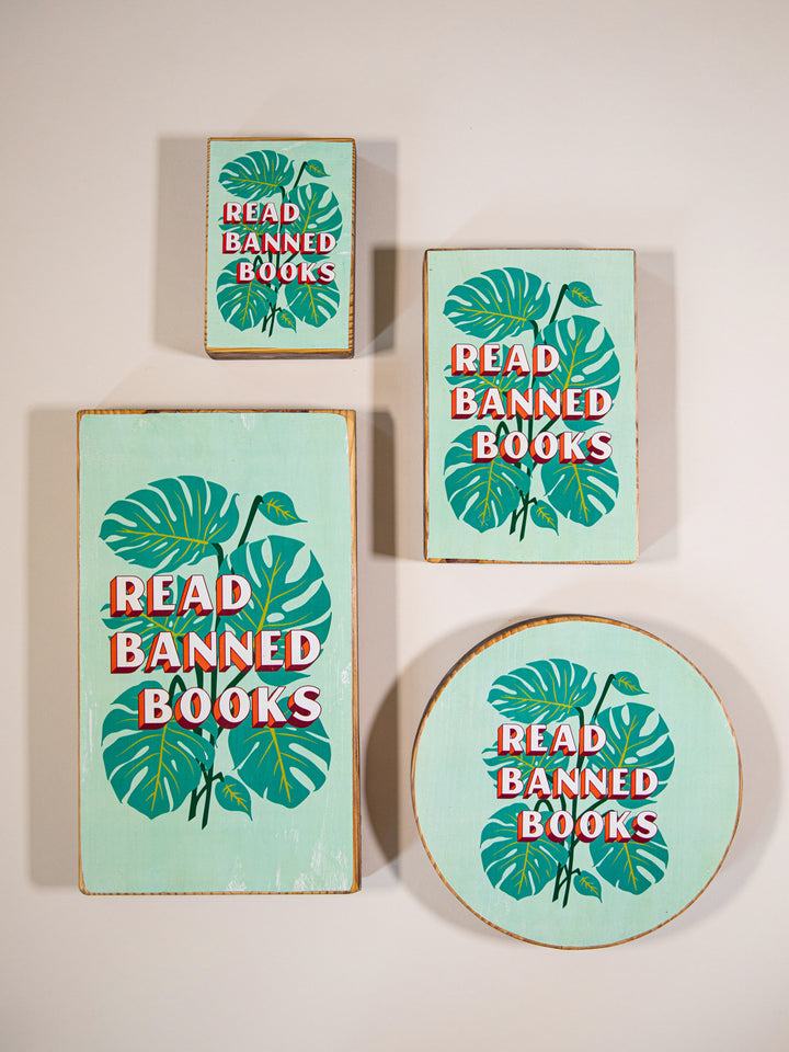 Read Banned Books Wood Wall Art