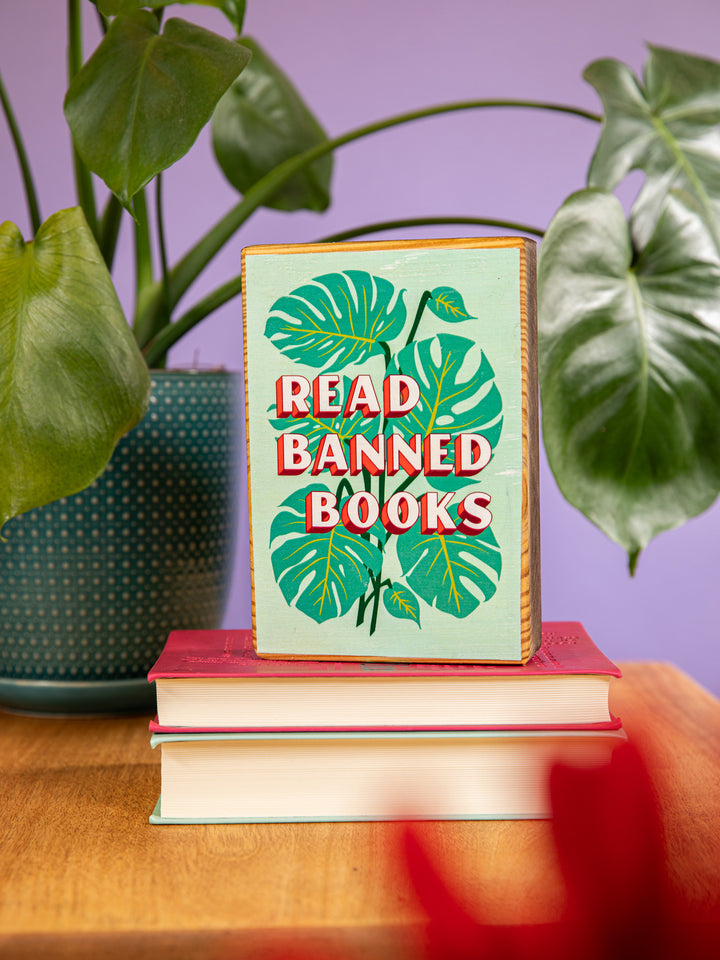 Read Banned Books Wood Wall Art