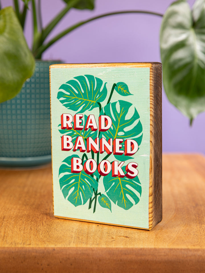 Read Banned Books Wood Wall Art