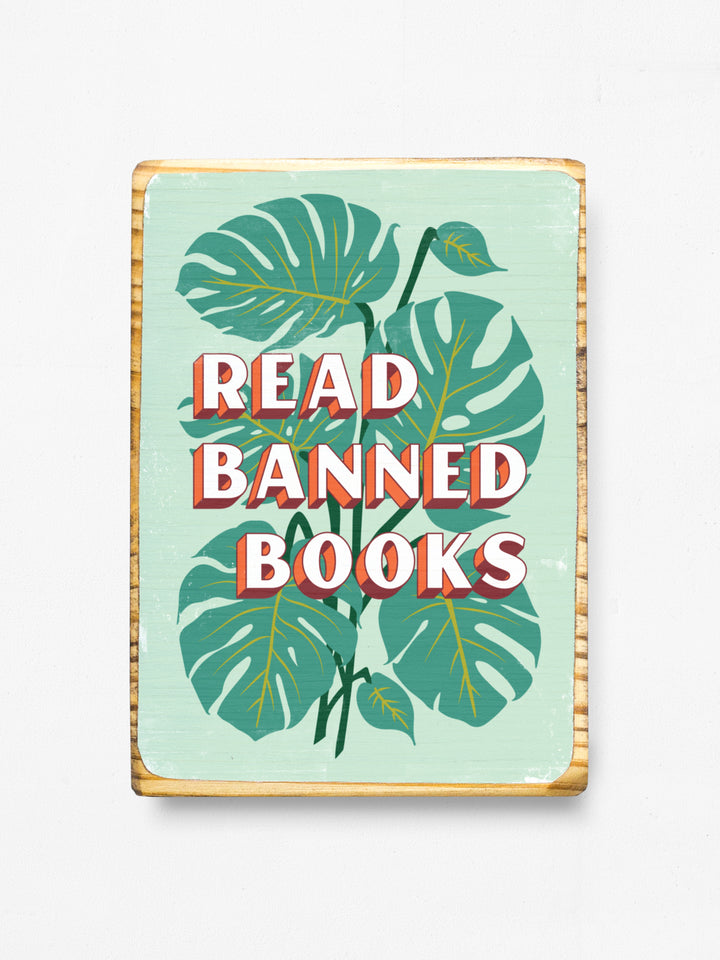 Read Banned Books Wood Wall Art