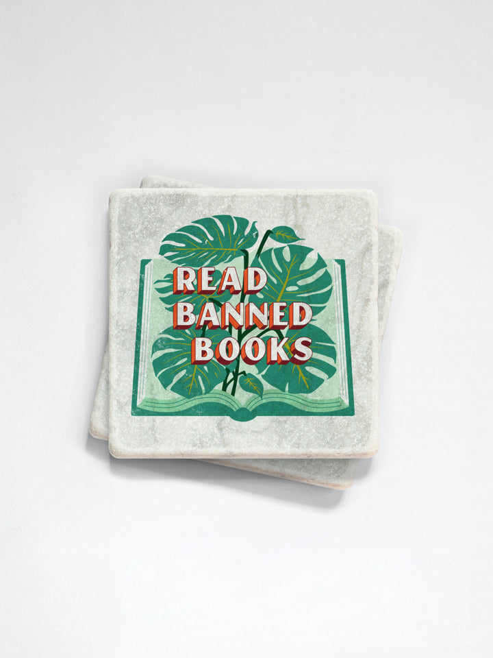 Read Banned Books - Single Marble Coaster