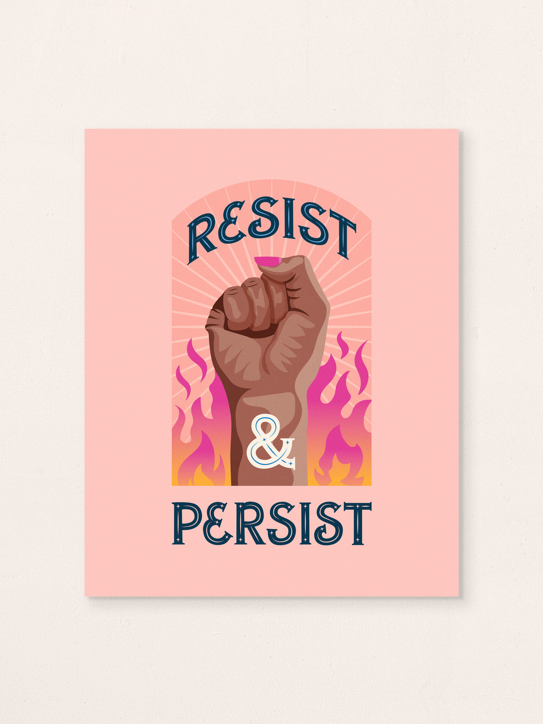 Resist and Persist, Illustrated Protest Wall Art Print