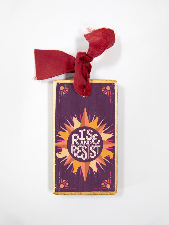 Rise and Resist, Wood Ornament
