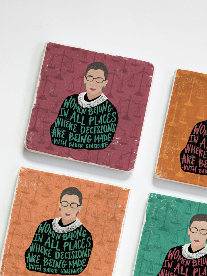 Ruth Bader Ginsburg Women Quote marble coasters