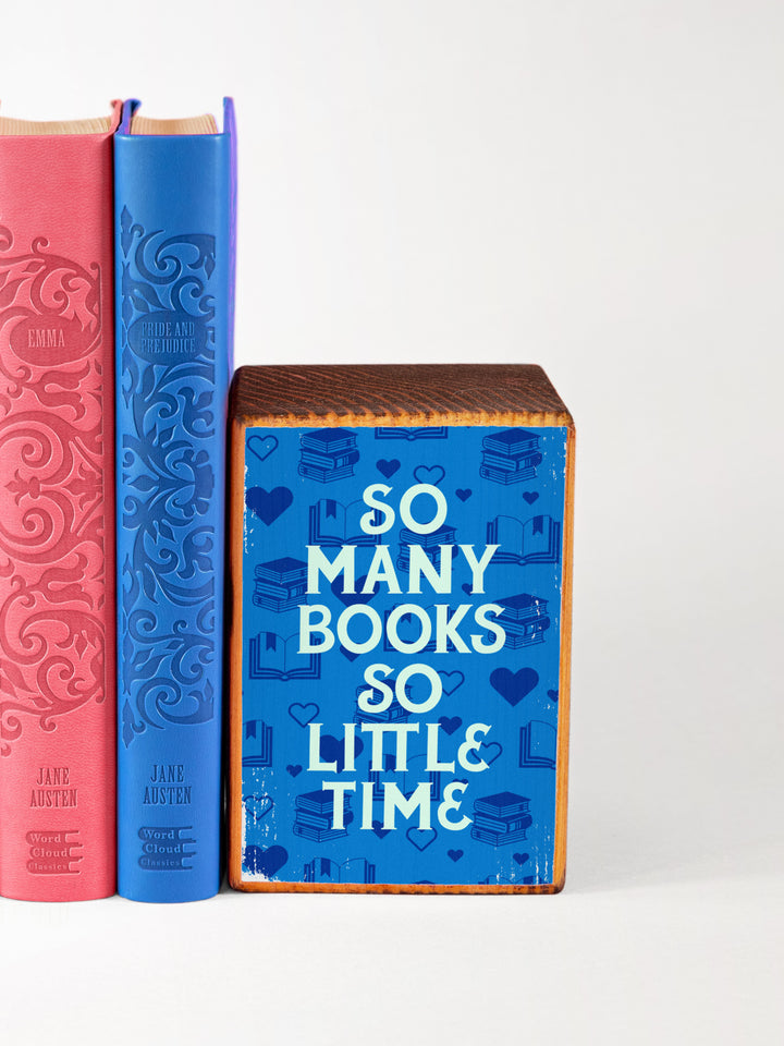 So Many Books So Little Time, Single Wood Bookend