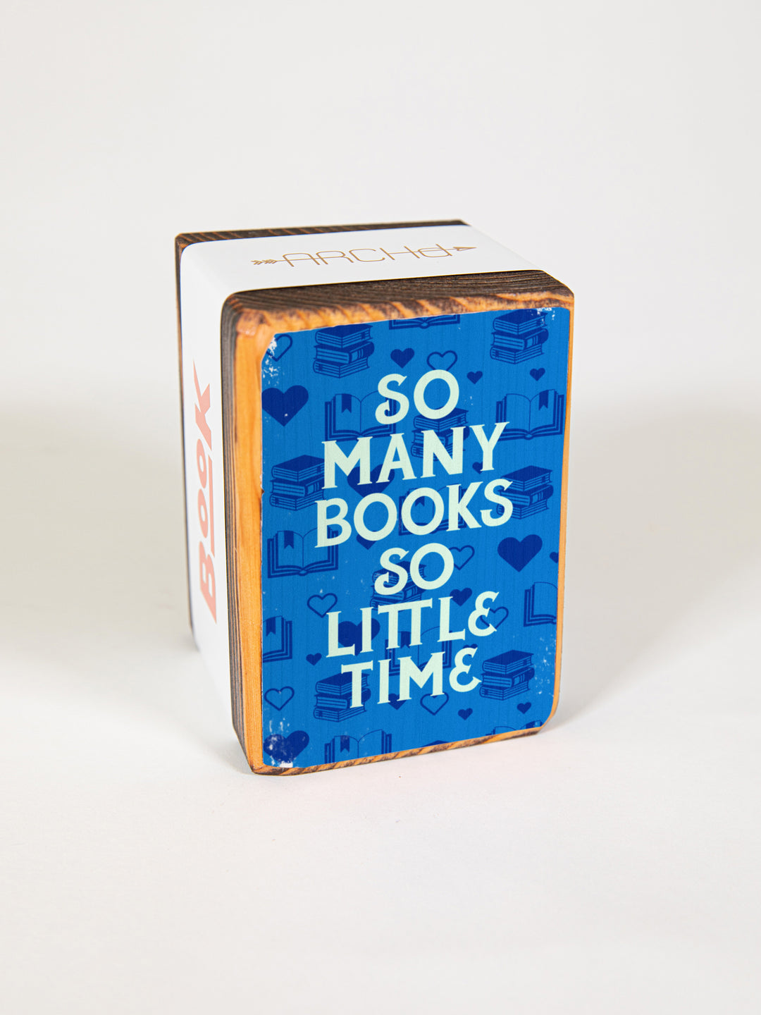 So Many Books So Little Time, Single Wood Bookend