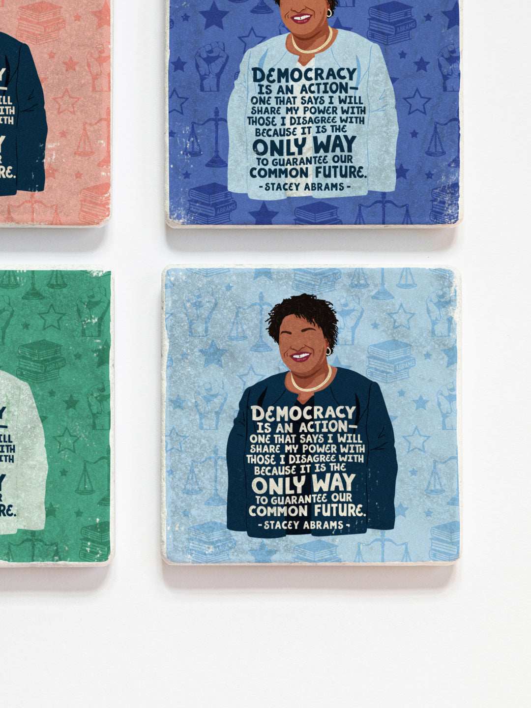 Stacey Abrams Quote marble coasters