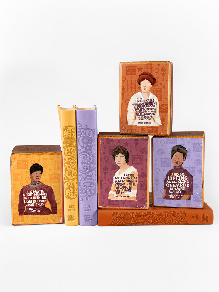 Suffragist Icons, Wood Bookend Pack of 4
