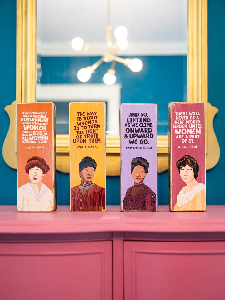 Suffragist Icons, Panoramic Wood Art Pack of 4