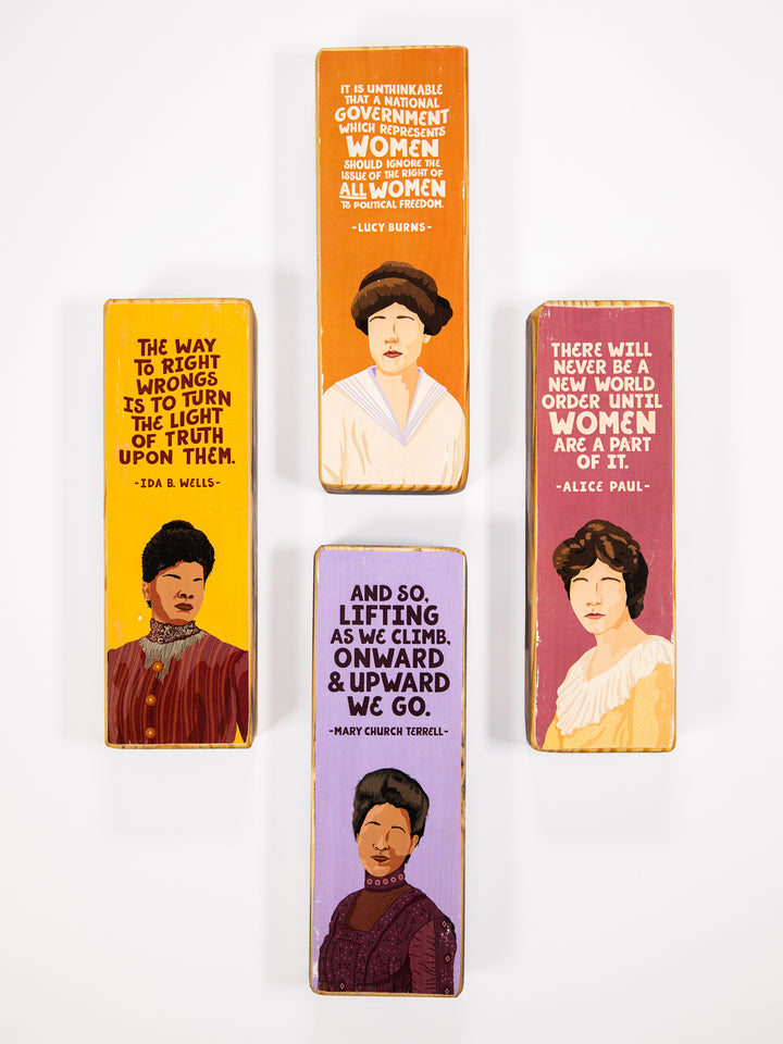 Suffragist Icons, Panoramic Wood Art Pack of 4