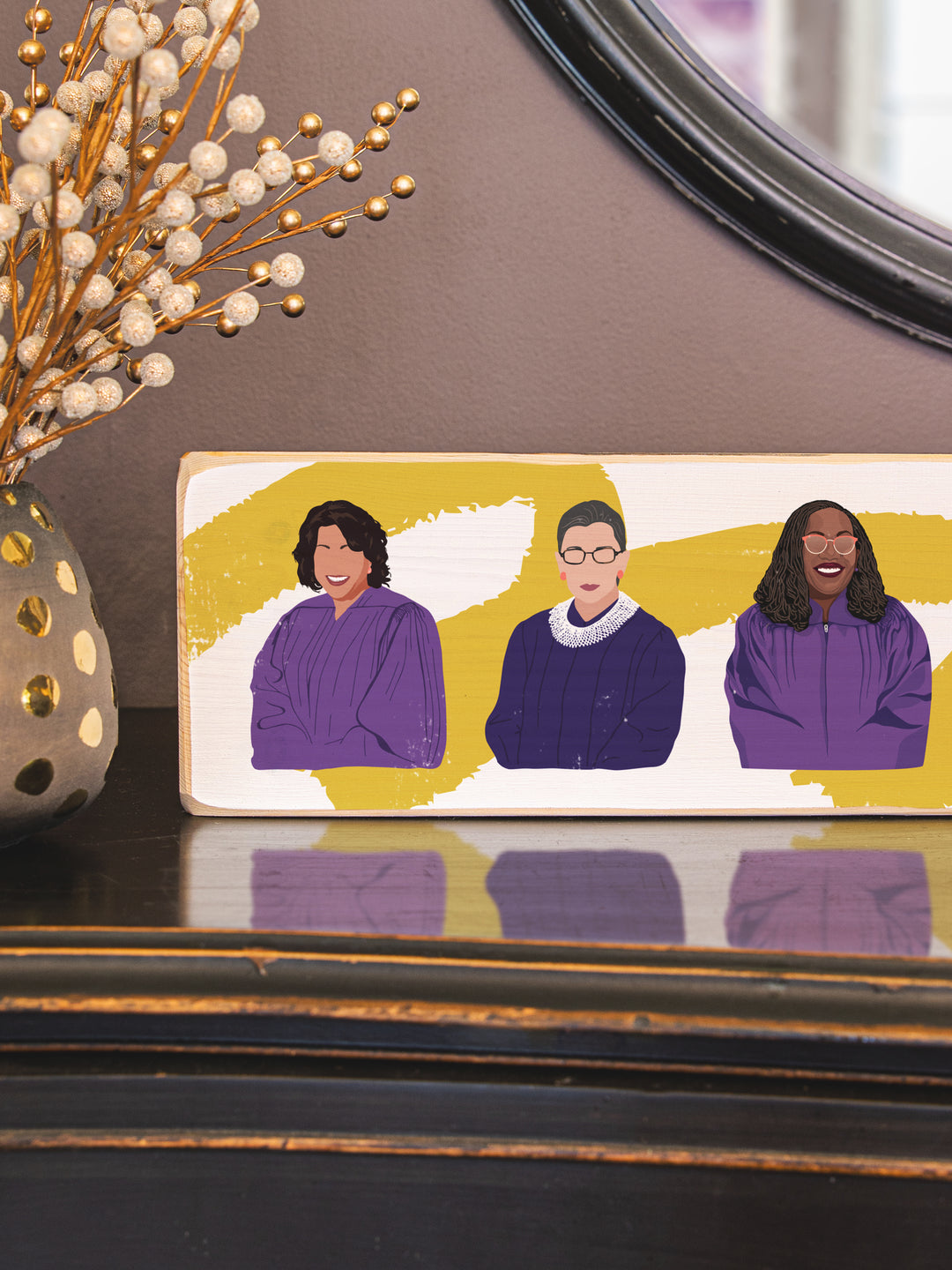 Ms. JD SCOTUS Women Supreme Court Justices Panoramic Wood Art