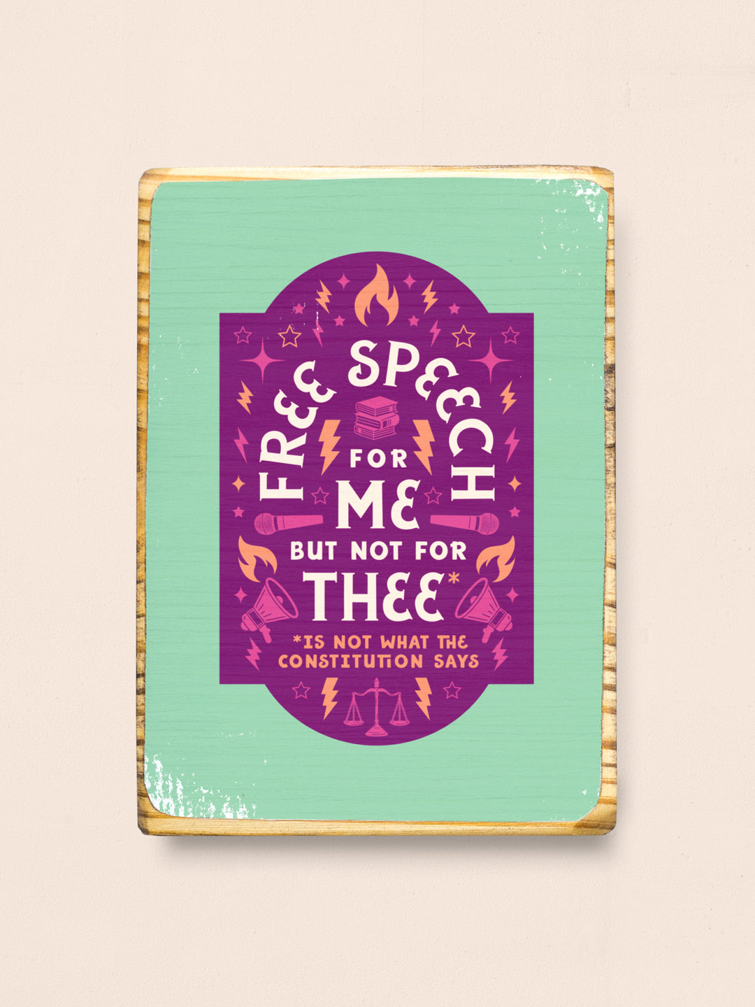 Free Speech, First Amendment Quote, wood wall art
