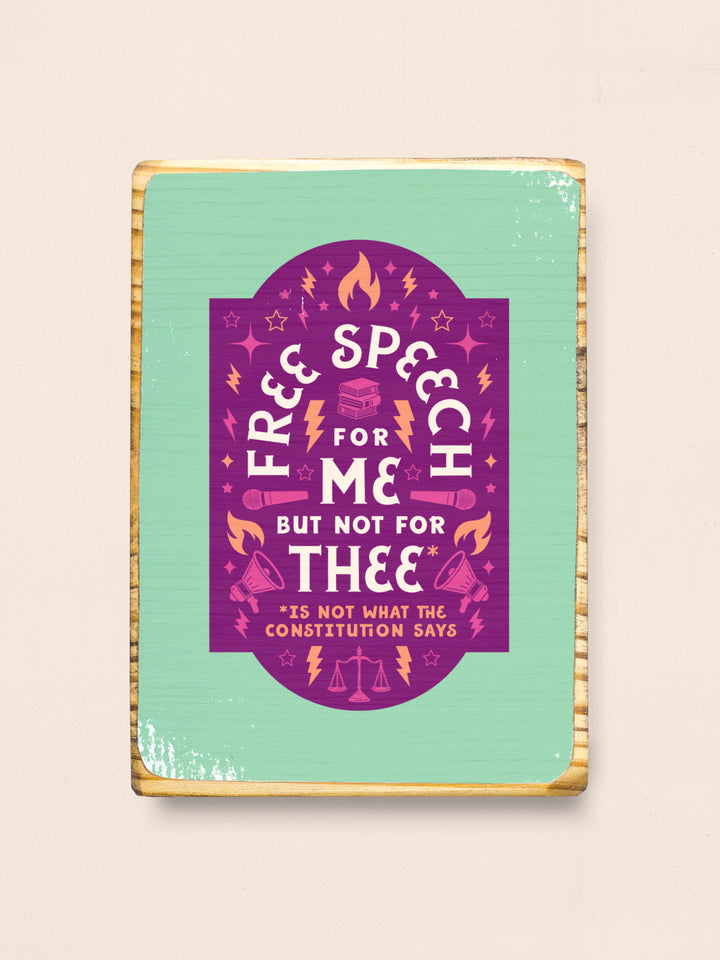 Free Speech, First Amendment Quote, wood wall art