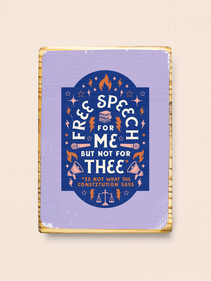 Free Speech, First Amendment Quote, wood wall art