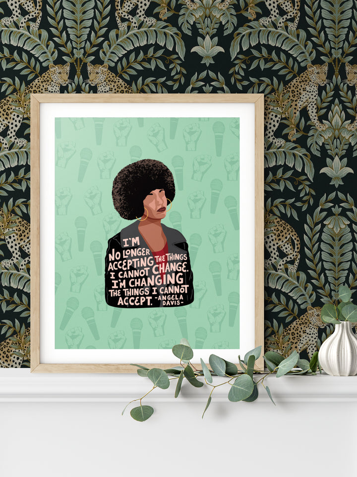 angela davis poster on mantle. Angela Davis art