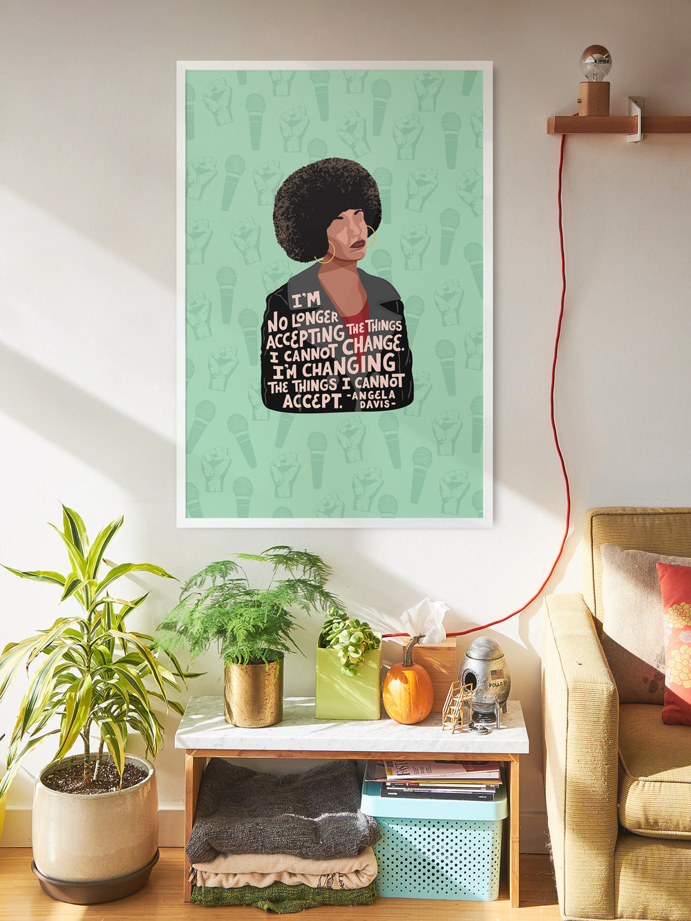 large angela davis poster print framed on wall. Angela Davis art