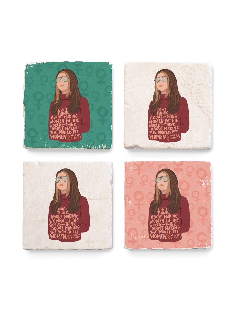 Gloria Steinem Women Quote marble coasters – ARCHd