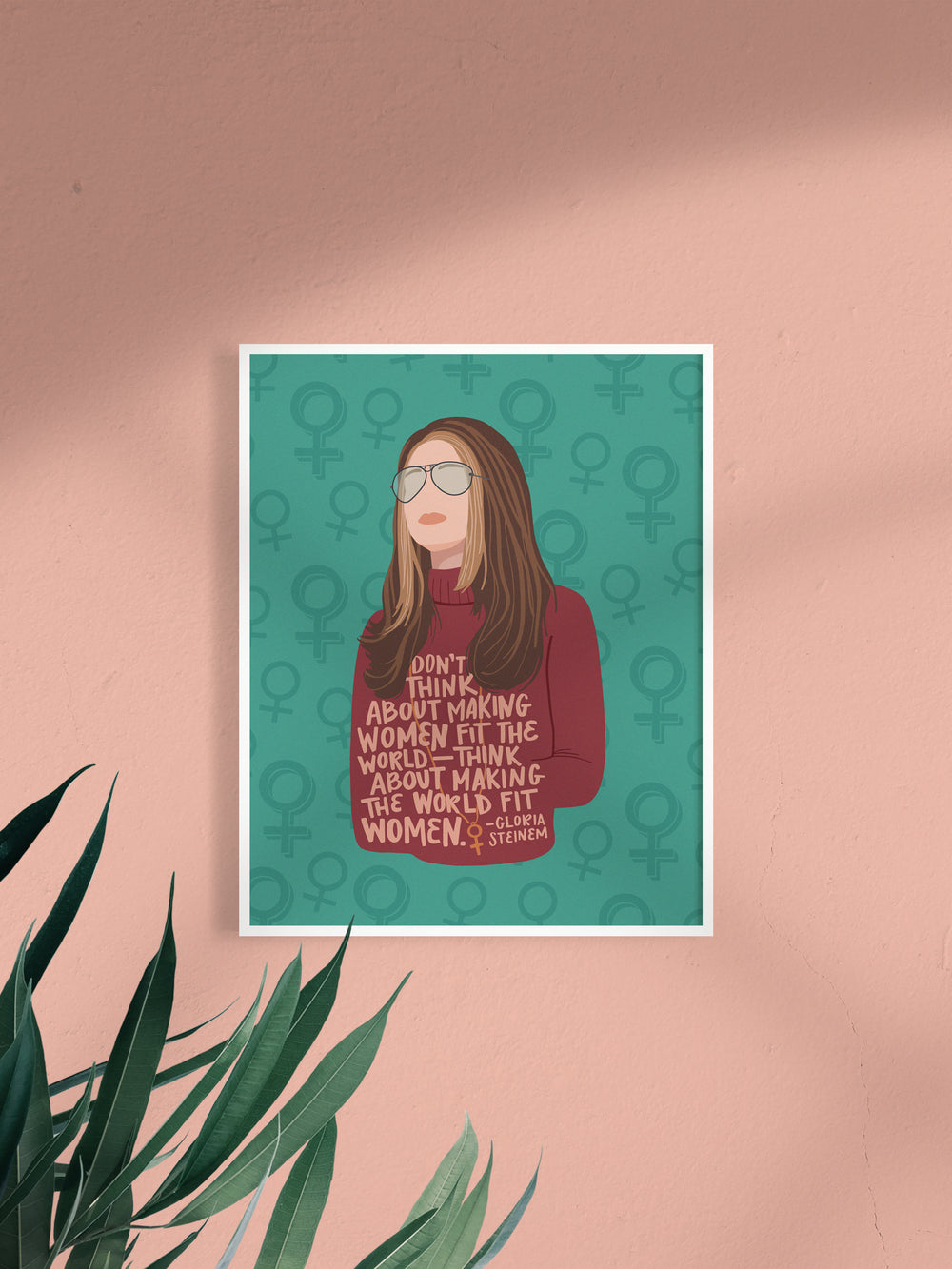 Gloria Steinem illustration quote art print. Gloria Steinem art