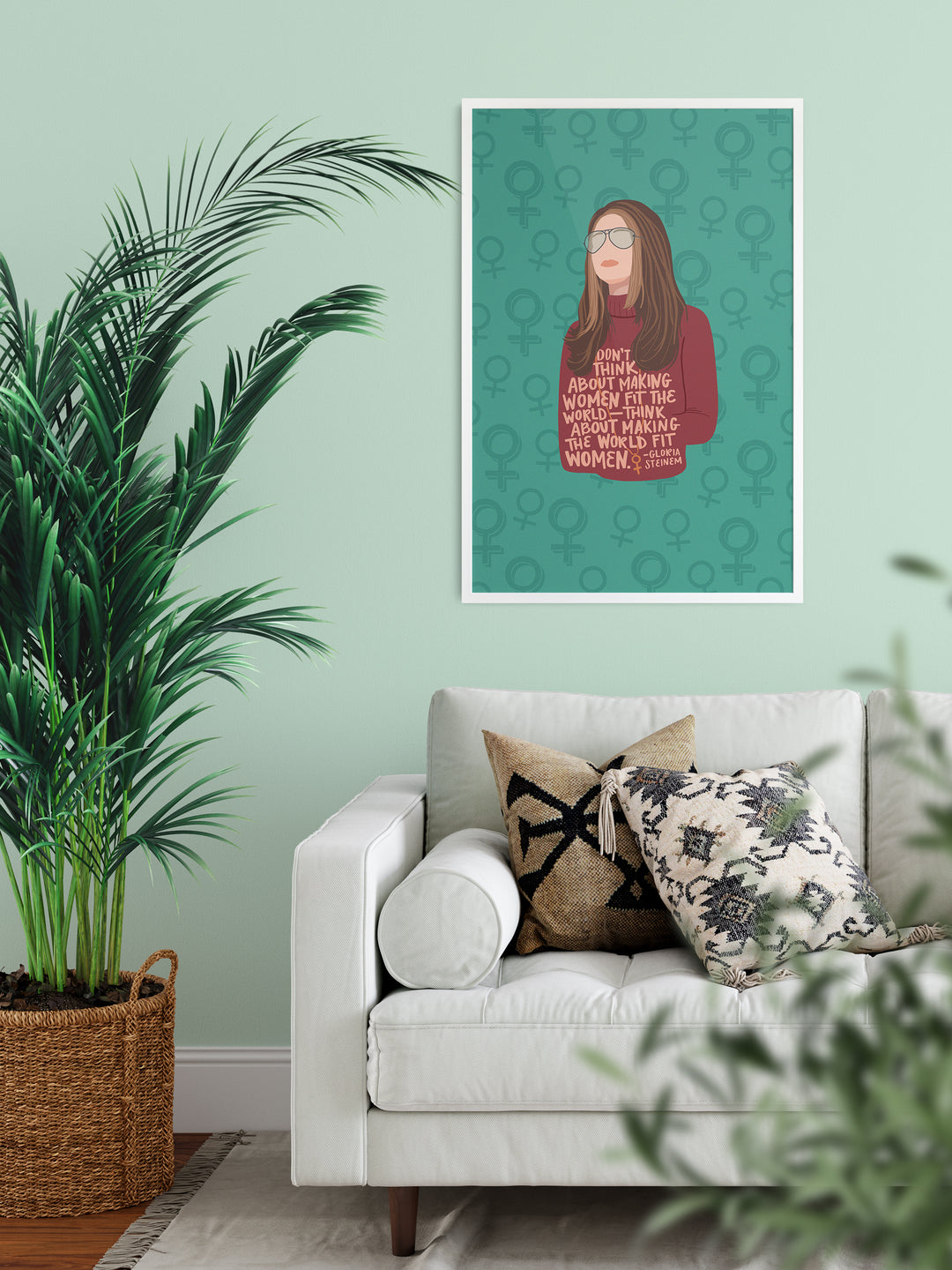Gloria Steinem feminist women quote poster. Gloria Steinem art