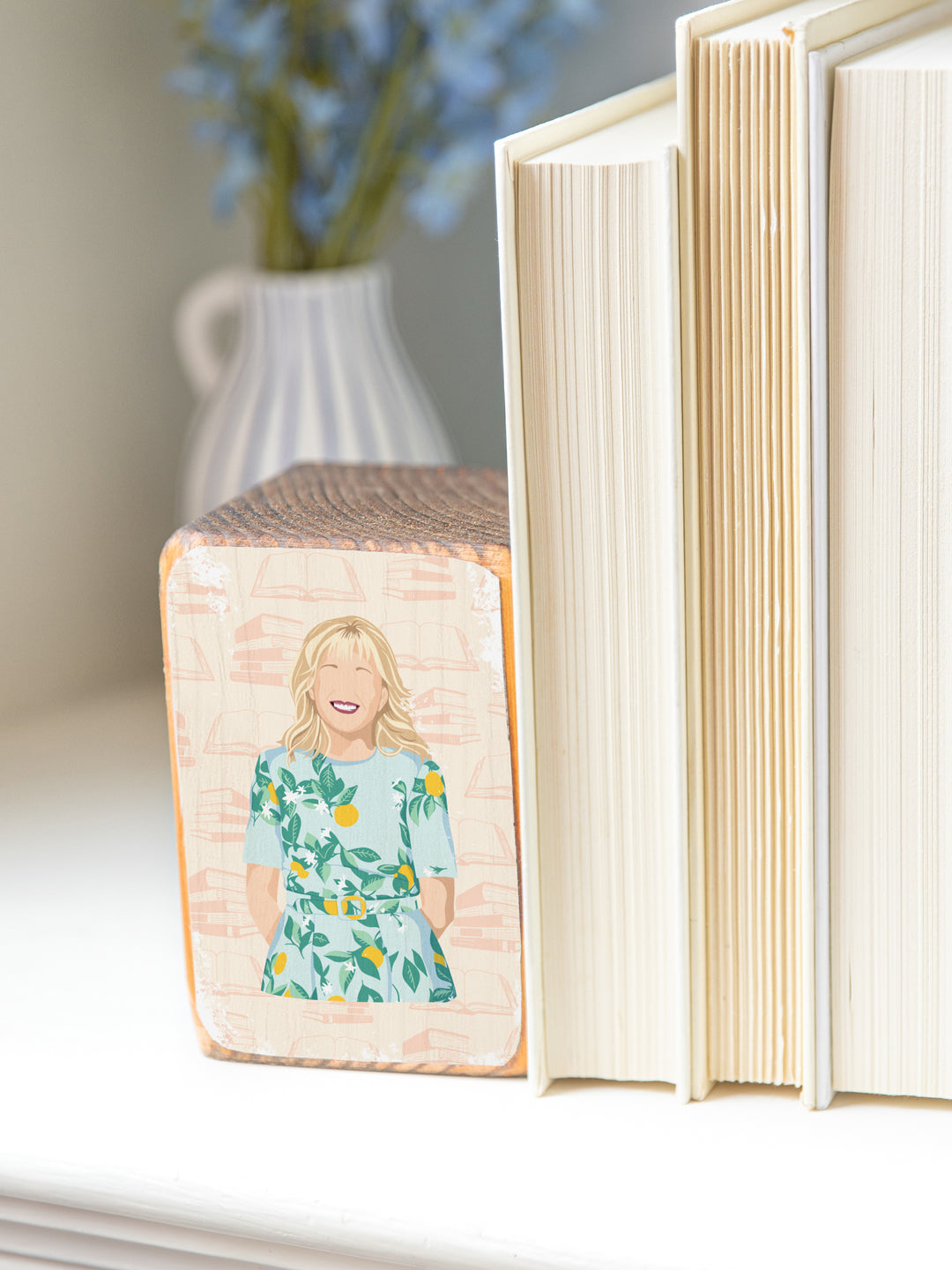 Jill Biden education teacher quote illustration wood bookend home office decor. Jill biden quote