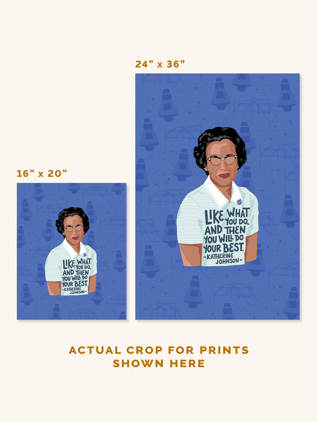 crop for prints. 16x20 and 24x36 Katherine Johnson art