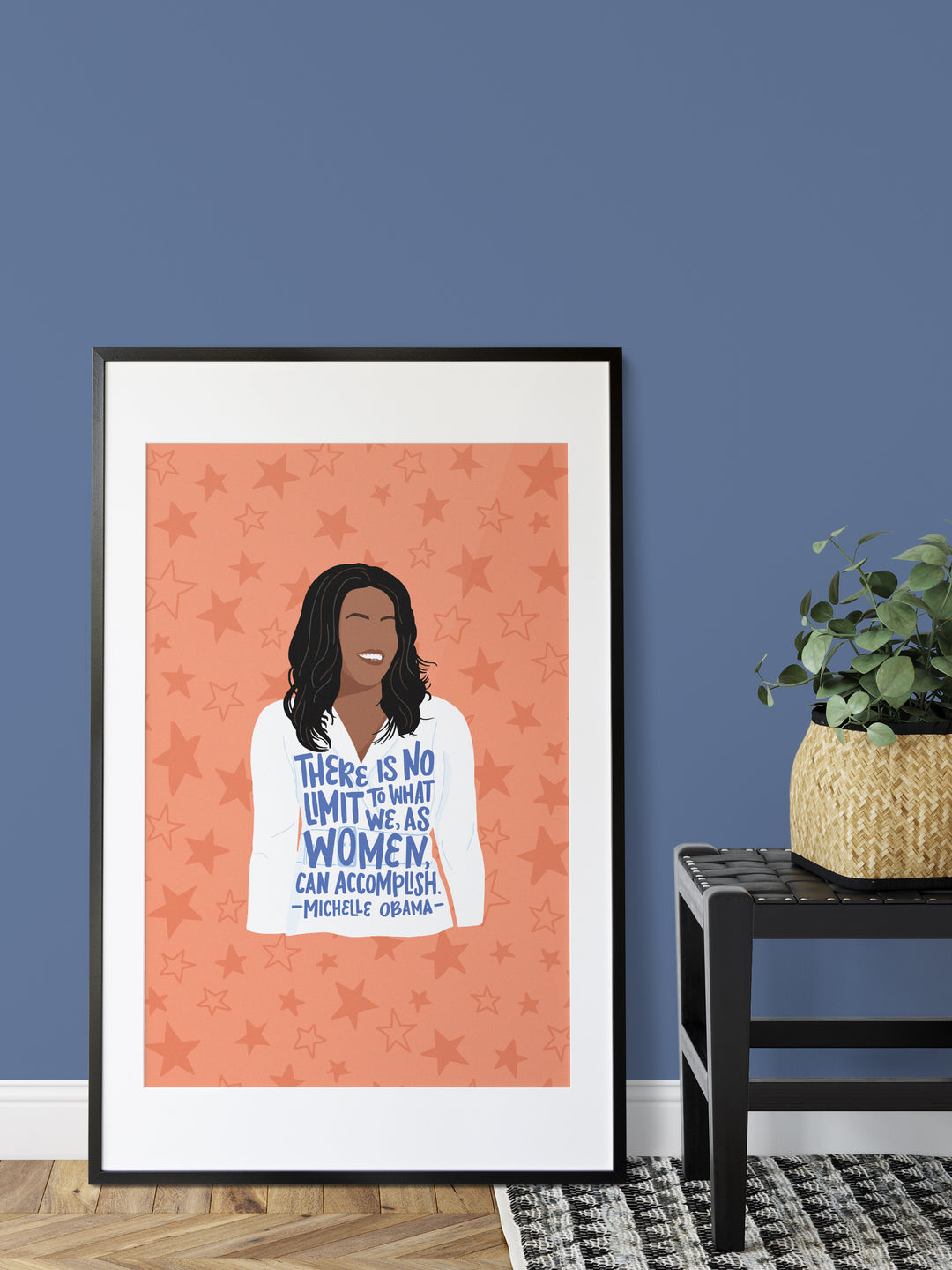 Michelle Obama feminist illustration and quote large poster print home decor. Michelle Obama merchandise