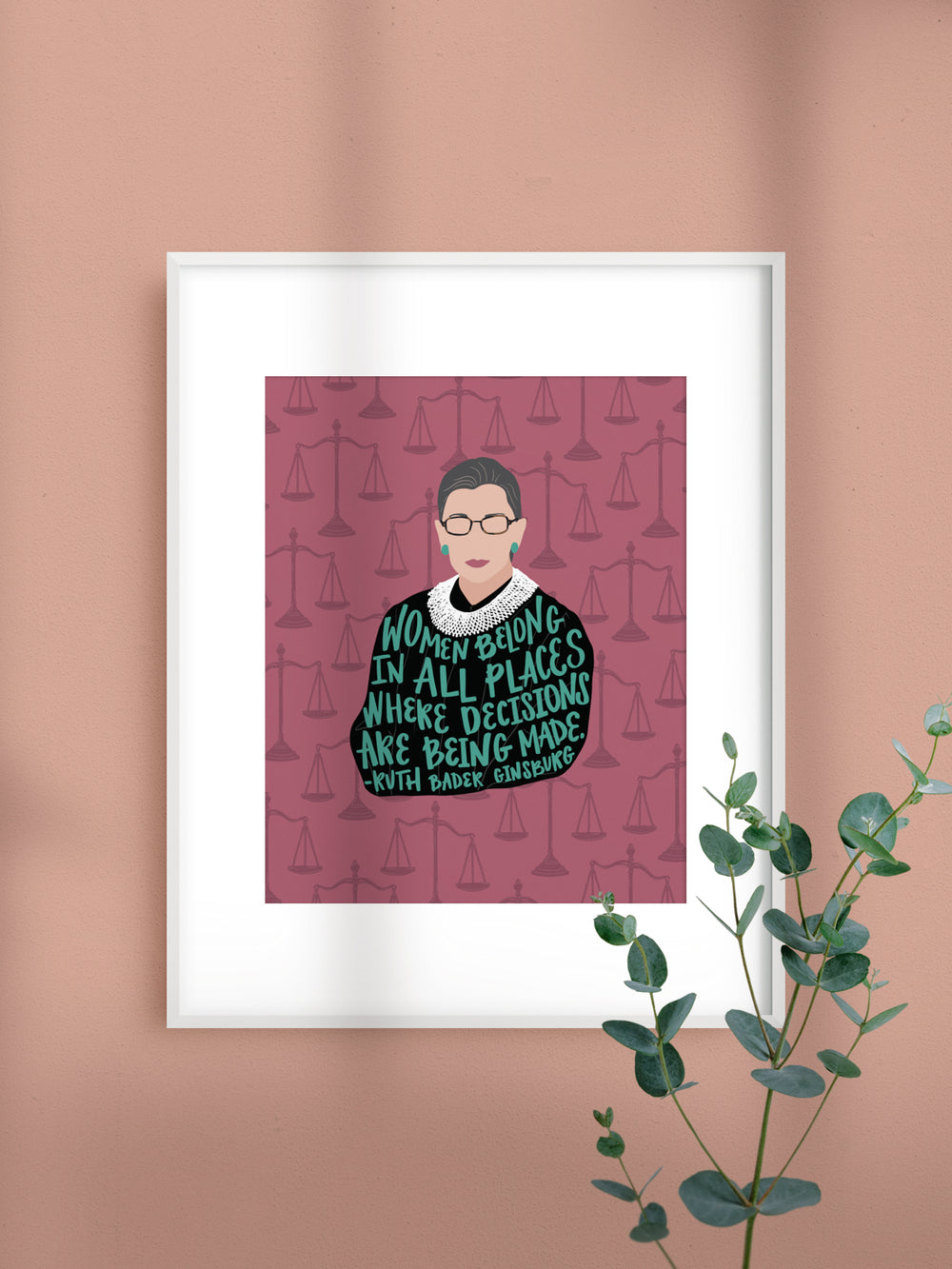 Ruth Bader Ginsburg quote art print. Ruth Bader Ginsburg art