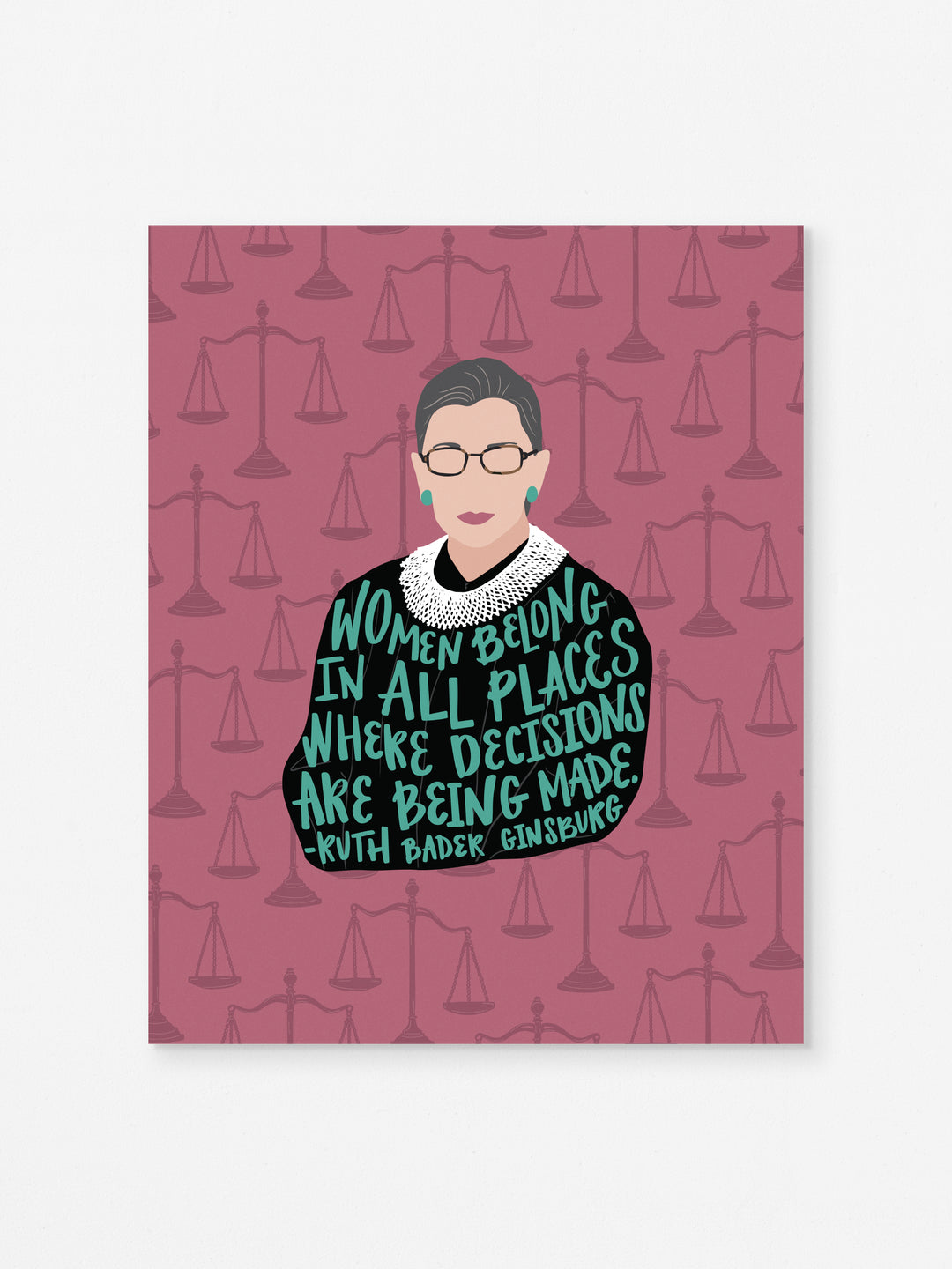 Ruth Bader Ginsburg quote art print. Ruth Bader Ginsburg art