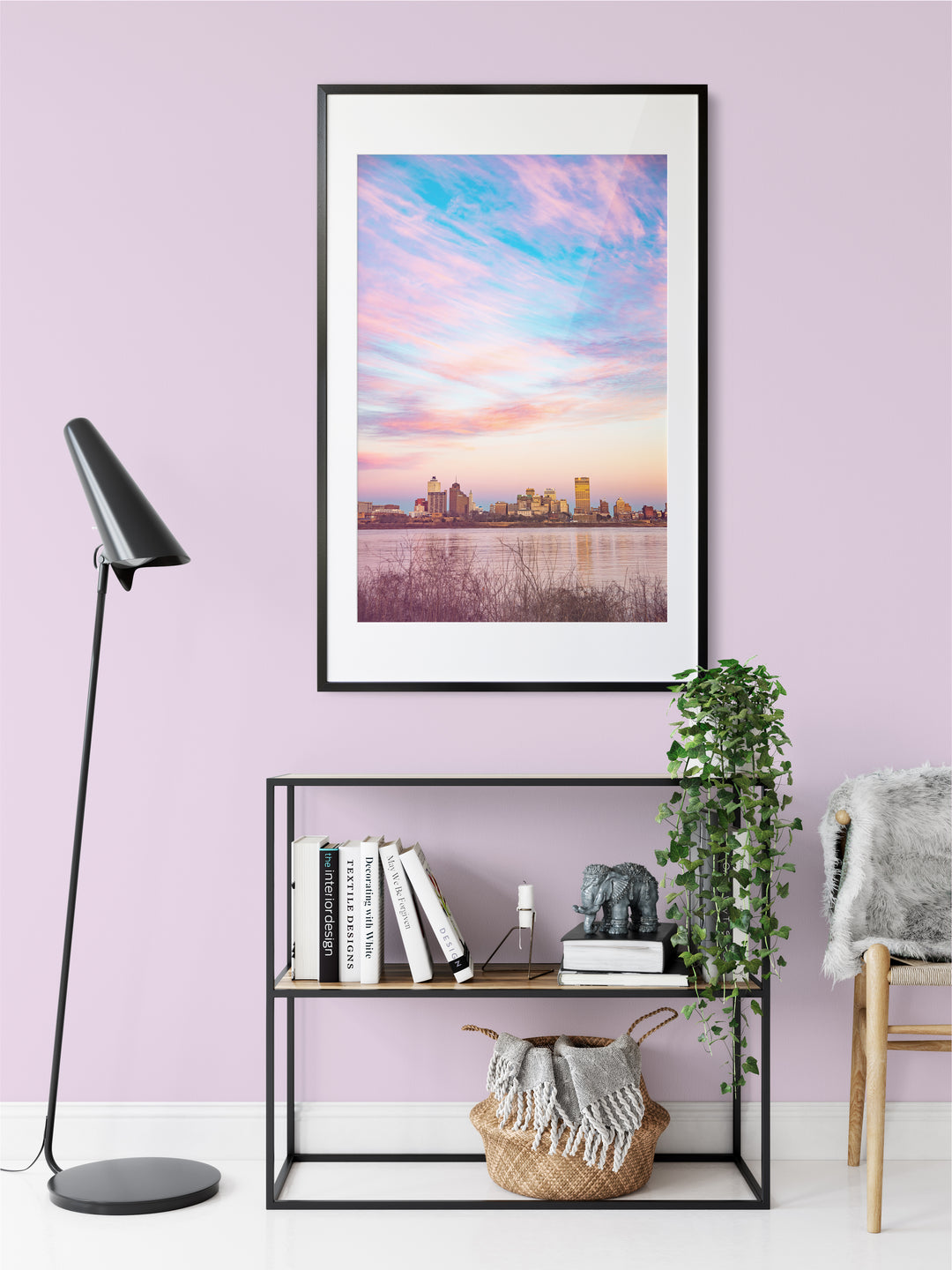 Memphis, Tennessee, skyline at sunset cotton candy skies photography print