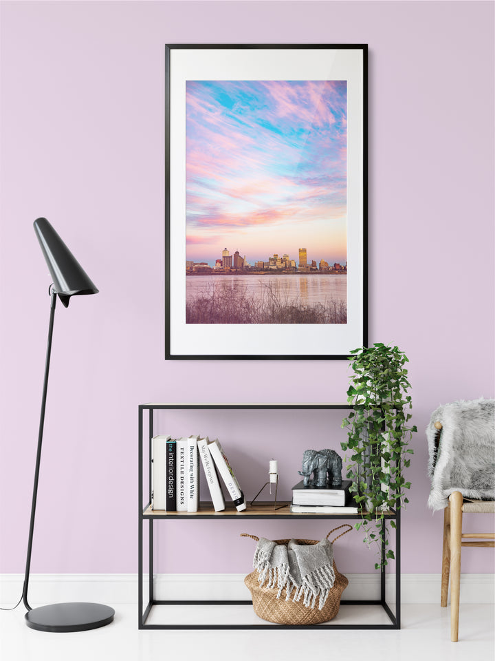 Memphis, Tennessee, skyline at sunset cotton candy skies photography print