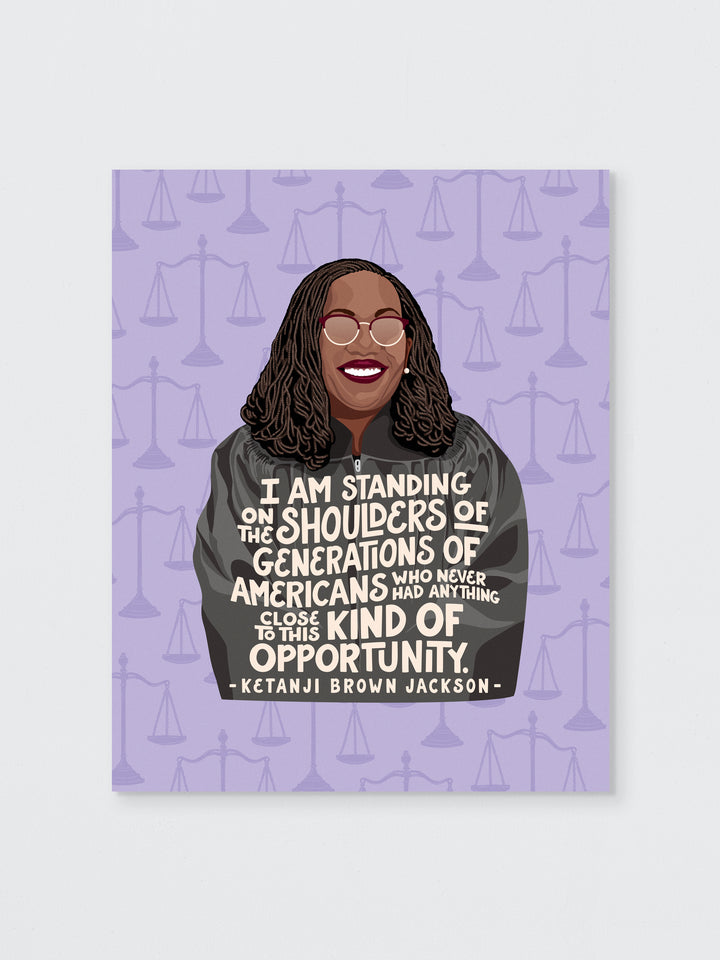Ketanji Brown Jackson 8x10 art print on a white background. Ketanji Brown Jackson art