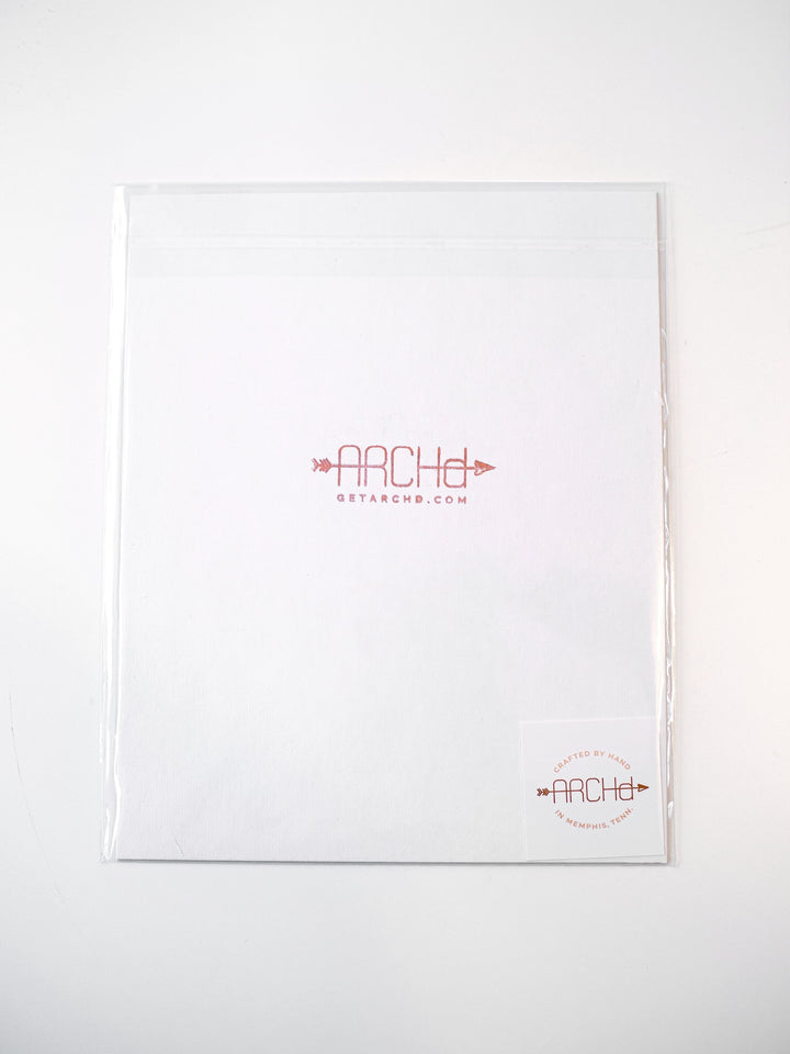 back view of art print packaging