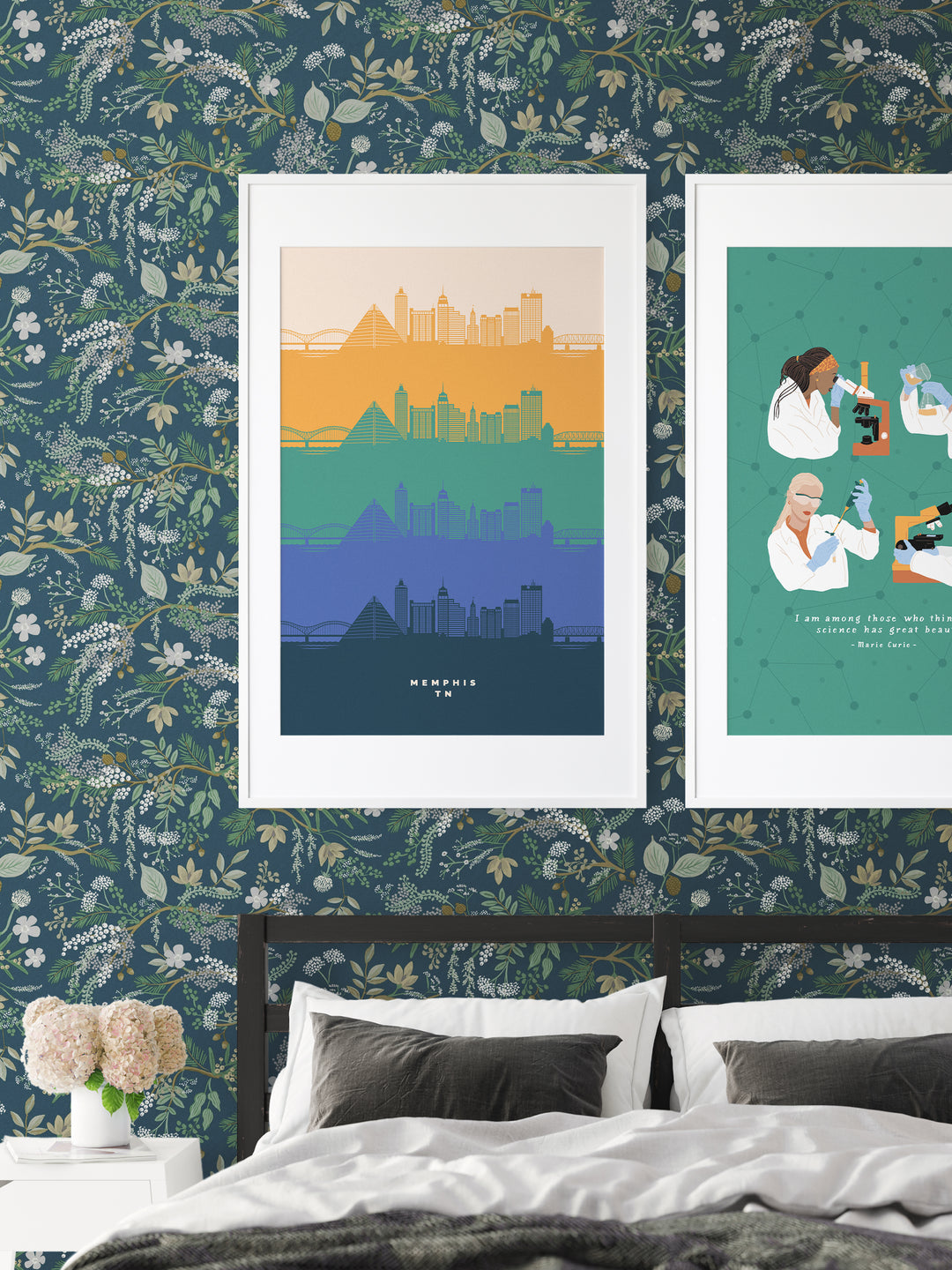 Memphis, Tennessee, retro city skyline poster print