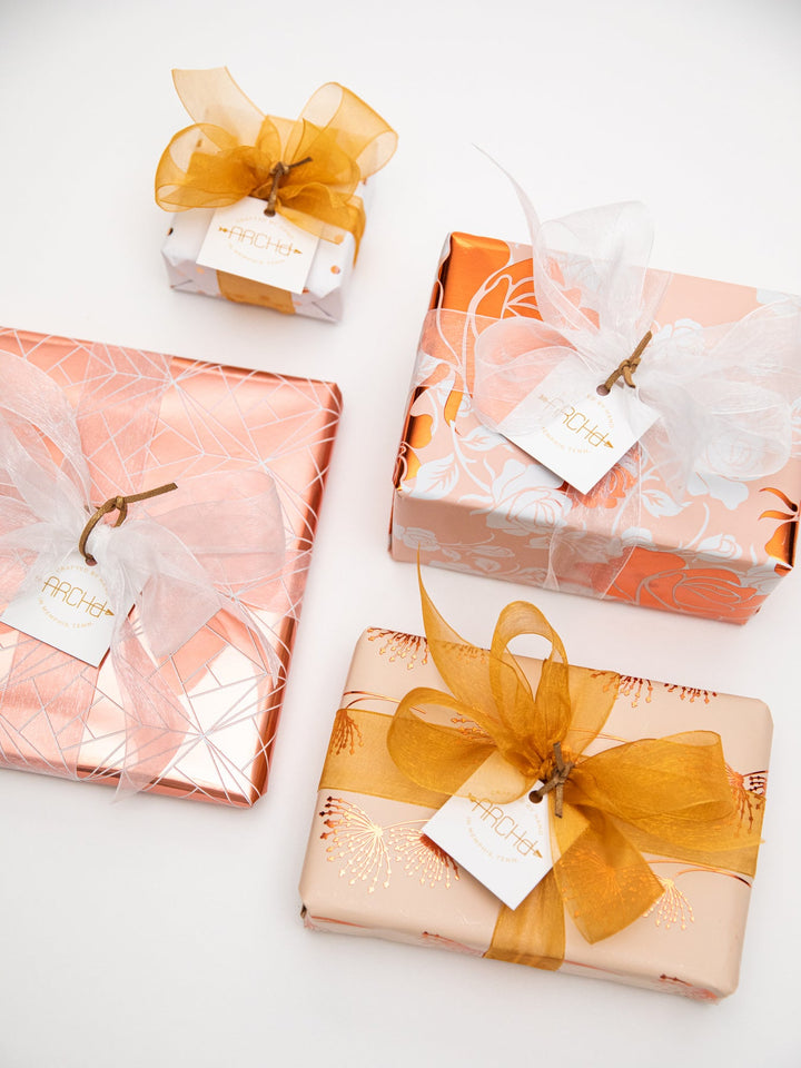 Gift Wrap copper and white variety white background